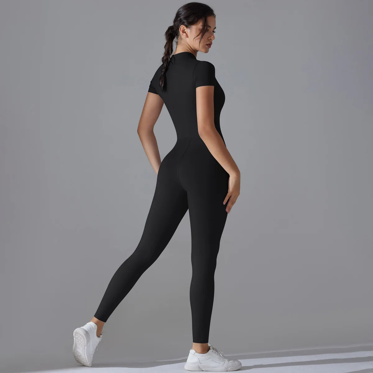 Women Zipper Bodysuits Fitness Sports Bodysuit Yoga Suit Breathable Quick Drying Sports Yoga Clothing Women Gym Push Up Workout