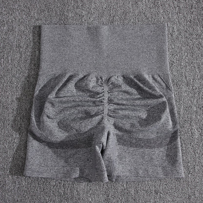 Conjuntos de dos piezas para mujer, pantalones cortos color melocotón, chándal femenino, conjunto de gimnasio, pantalones cortos de fitness con cuello halter, sujetador push up de verano
