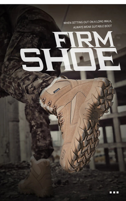 Botas de nieve para hombre de alta calidad, cálidas y de felpa, para invierno, para exteriores, con plataforma antideslizante.