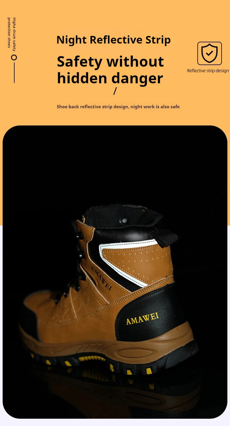 Botas de seguridad para hombre, con punta de acero, antiperforación, anticaídas, indestructibles, antideslizantes, impermeables