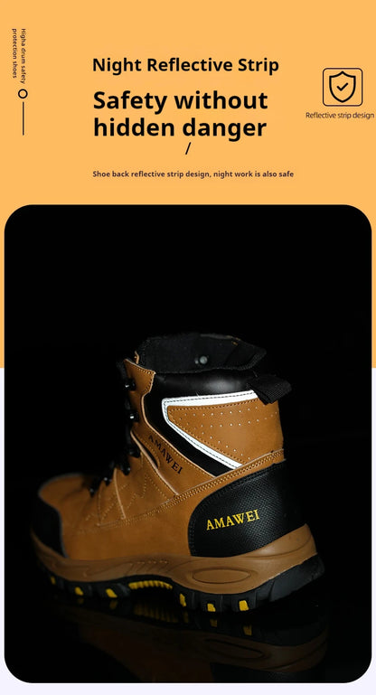 Botas de seguridad para hombre, con punta de acero, antiperforación, anticaídas, indestructibles, antideslizantes, impermeables