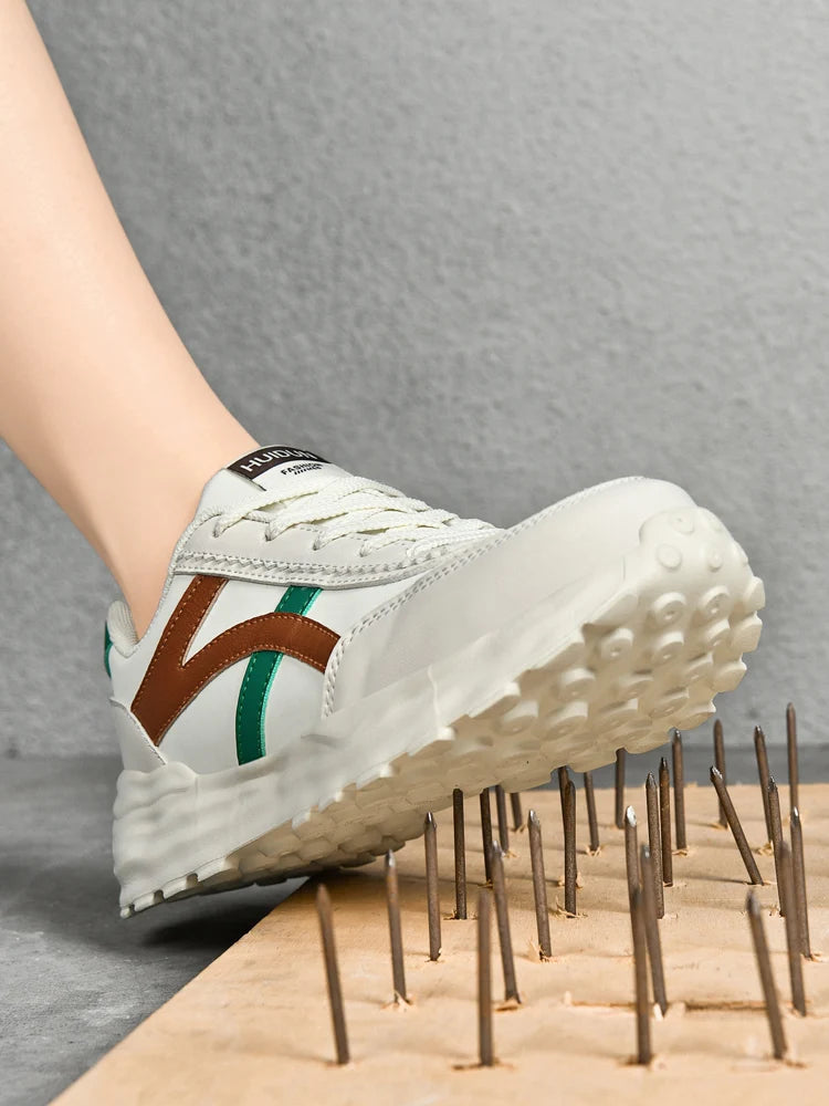 Zapatos de seguridad de moda para mujer, botas con puntera de acero, zapatillas de trabajo antipinchazos, botas de trabajo antideslizantes.