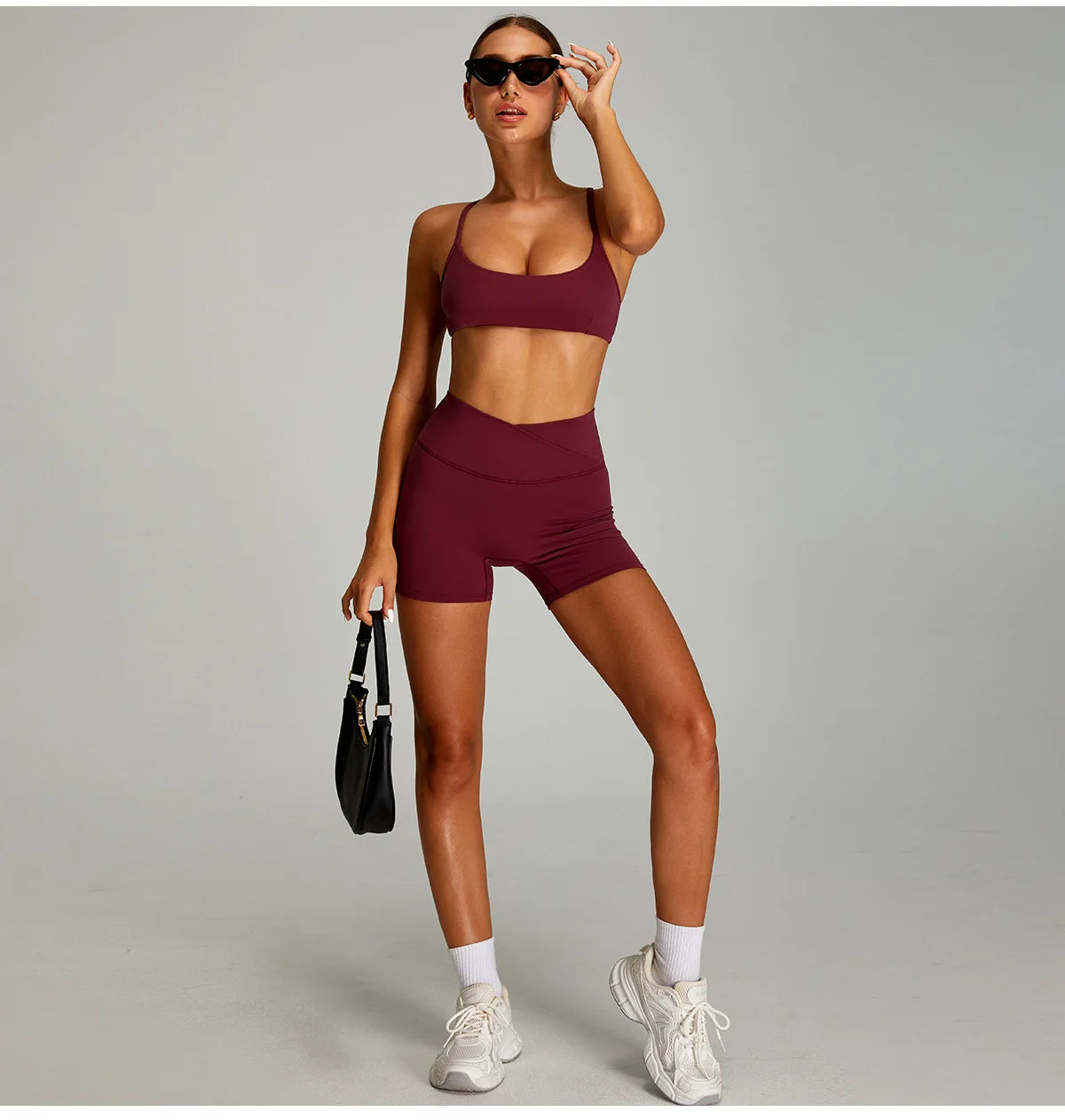 Conjunto deportivo de yoga para mujer mikeyoga, 2 piezas, secado rápido, ideal para gimnasio, correr y entrenar. Incluye ropa deportiva de manga corta para yoga.