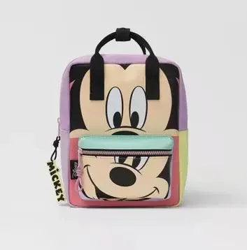 Mochila de moda con dibujos animados de Mickey Mouse de Disney, mochila escolar de lona de Minnie para mujer, mochila de gran capacidad a la moda, mochila para niñas