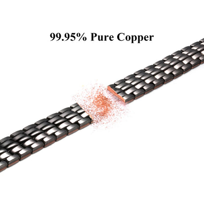 Pulseras magnéticas de cobre de alta resistencia para hombre con imanes de neodimio de doble fila, tamaño ajustable, ideal como regalo para parejas.