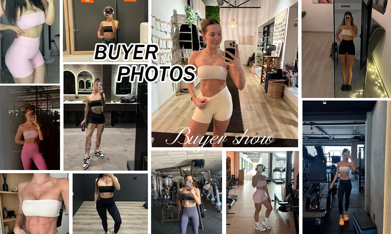 Conjunto deportivo de dos piezas Ctenkevet para mujer: incluye sujetador sin tirantes, top corto y ropa de gimnasio.