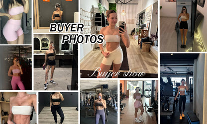 Conjunto deportivo de dos piezas Ctenkevet para mujer: incluye sujetador sin tirantes, top corto y ropa de gimnasio.