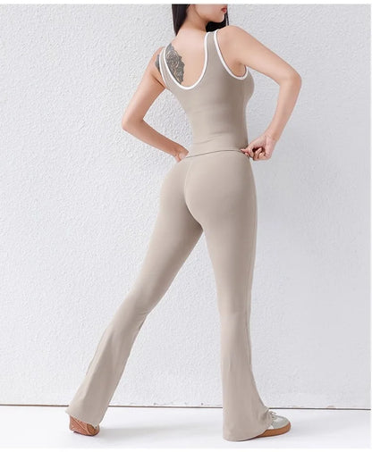 Women's CrossFlow Set: Open Back Top & 8" Shorts w/Second-Skin Fit & Run-Ready Yoga Trim