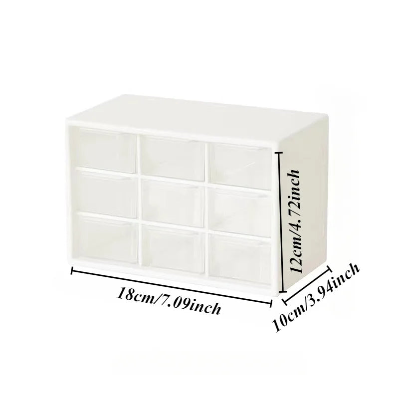 Organizador de pared de 9 cajones para suministros de oficina, papelería, joyas y artículos pequeños. Accesorio para organizar el hogar y la oficina.