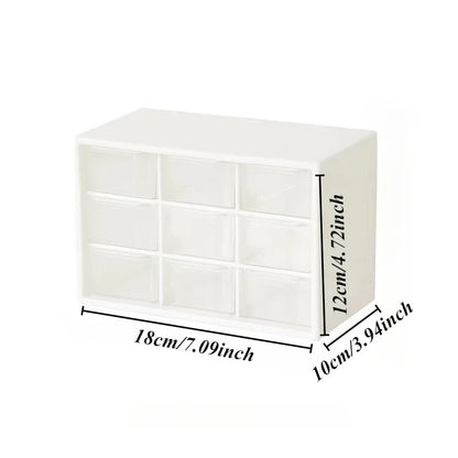 Organizador de pared de 9 cajones para suministros de oficina, papelería, joyas y artículos pequeños. Accesorio para organizar el hogar y la oficina.