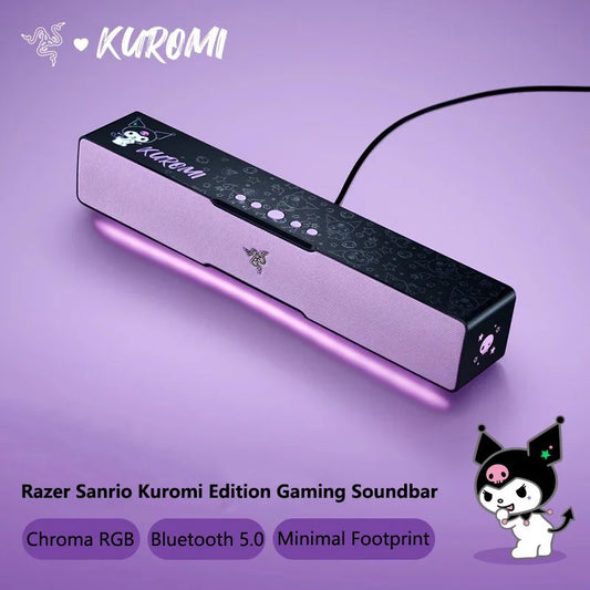 Barra de sonido para juegos de PC Razer Edición Sanrio Kuromi Bluetooth Estéreo RGB Portátil Teléfono móvil Tabletas Computadora Cine en casa Altavoces