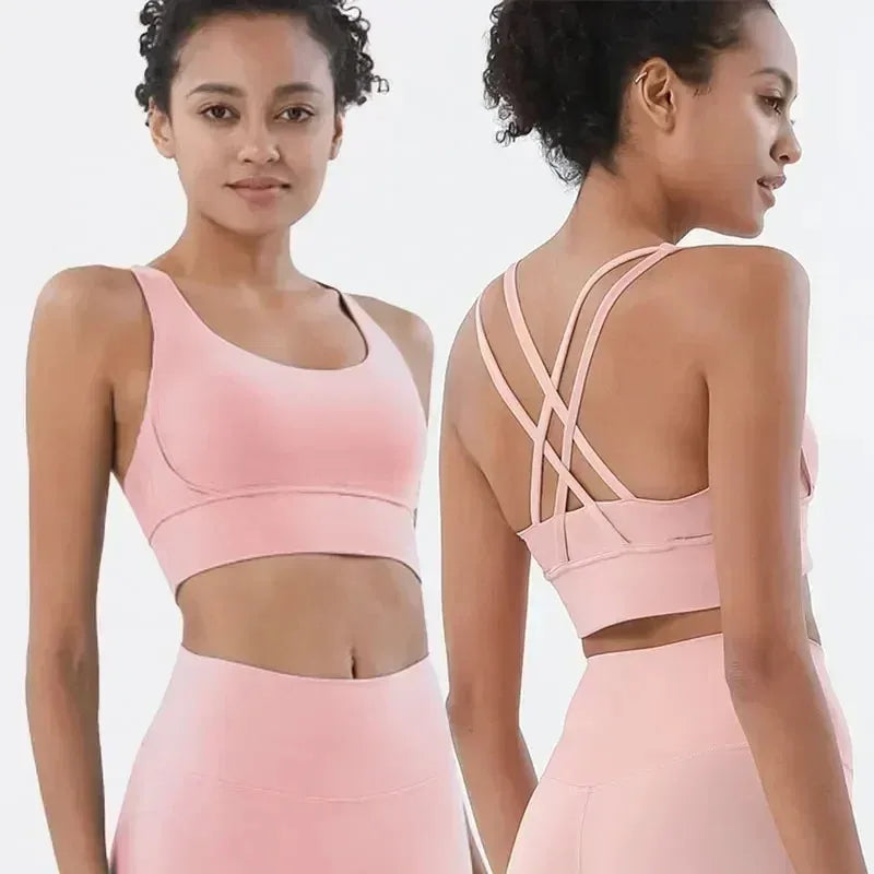 Women's Naked Feeling Sports Bra and Leggings Set - 2 Piece Gym Outfit for Fitness, Yoga Clothes Leggings and Tops Workout Suits