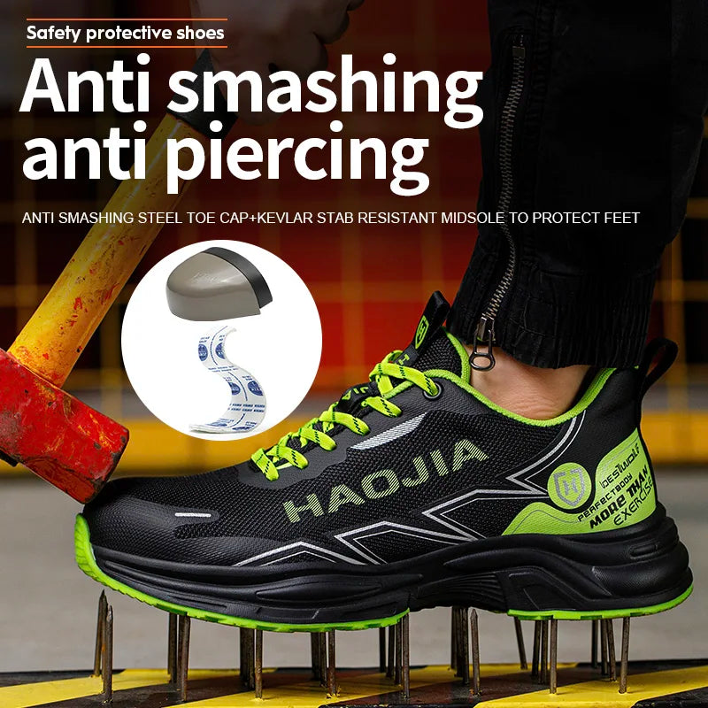 Zapatos de seguridad ligeros para hombre, antirotura, antipinchazos, zapatillas de trabajo, botas de seguridad protectoras, zapatos de trabajo con puntera de acero.