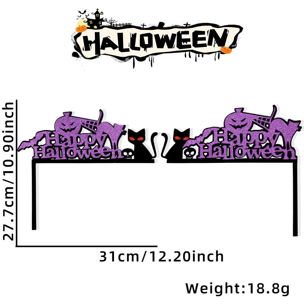 Decoración de Halloween para marcos de puertas, murciélagos, calabazas, telarañas, letrero para esquinas de puertas y ventanas, decoración de Halloween para el hogar, pegatinas para esquinas 2024
