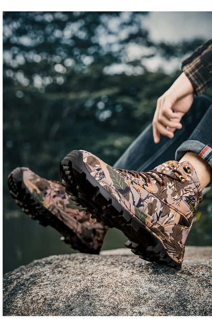 Botas tácticas de senderismo para hombre, botas para desierto con absorción de impactos y antideslizantes, calzado para senderismo, montañismo y camping al aire libre