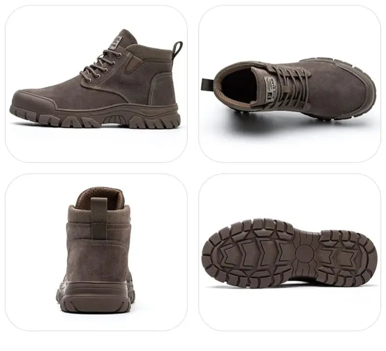 Zapatos de seguridad para hombre, antiperforación, indestructibles, zapatos de trabajo de moda, zapatos de trabajo para exteriores, botas con puntera de acero.