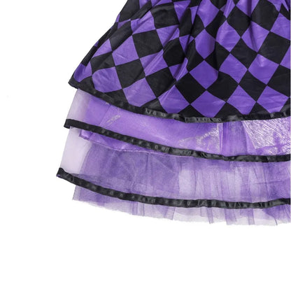Halloween Carnival Performance Funny Naughty Purple Clown Costume Circus Horror Ghost Role Play Costume