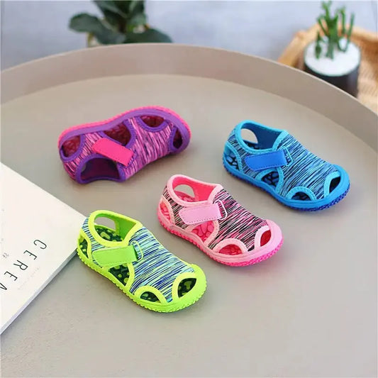 Sandalias para niños y niñas, deportivas con puntera de verano, zapatos de playa