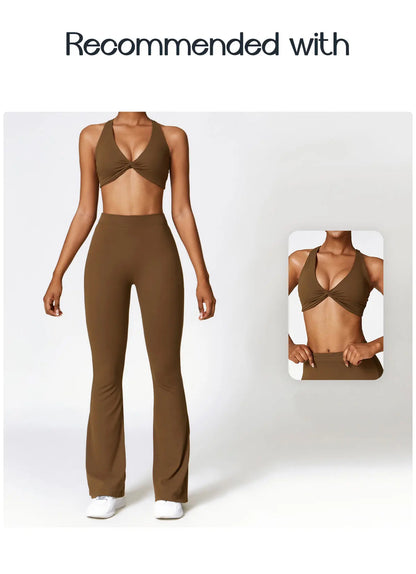 Pantalones de yoga de cintura alta y pernera acampanada para mujer, pantalones de pierna ancha para mujer, pantalones deportivos para gimnasio, entrenamiento físico, pantalones acampanados para baile latino.