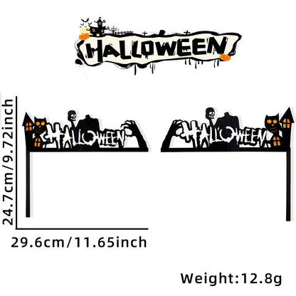 Decoración de Halloween para marcos de puertas, murciélagos, calabazas, telarañas, letrero para esquinas de puertas y ventanas, decoración de Halloween para el hogar, pegatinas para esquinas 2024