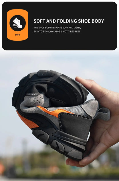 Zapatos de seguridad para hombre con puntera de plástico, ligeros, cómodos y resistentes a pinchazos. Botas de trabajo modernas e indestructibles.