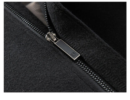 Abrigo largo de lana para hombre COMXZ, colección invierno 2025, gabardina de cachemir de diseño, chaqueta con capucha y forro de plumón de pato blanco, abrigo de lana de lujo