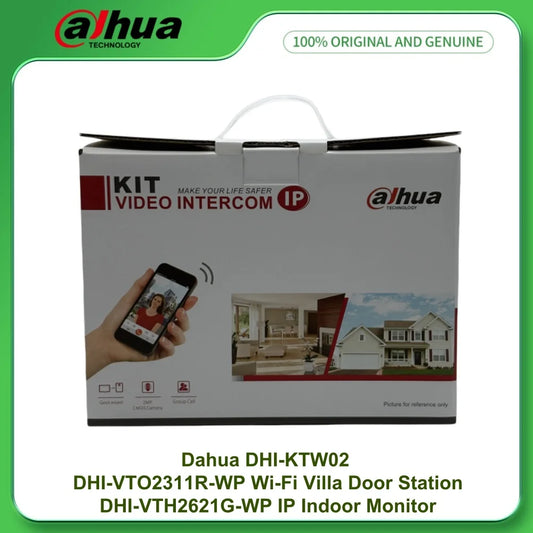 Kit Dahua DHI-KTW02: Videoportero bidireccional Wi-Fi DHI-VTO2311R-WP y monitor IP interior con pantalla táctil TFT de 7".