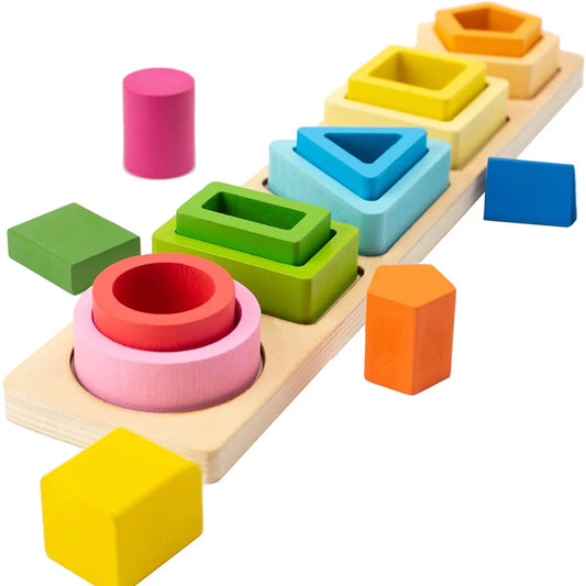 Juguetes de madera Montessori para niños, juguetes apilables de madera para clasificar y clasificar, juguetes educativos para bebés y niños pequeños, clasificador de formas y colores, regalos para niños en edad preescolar.