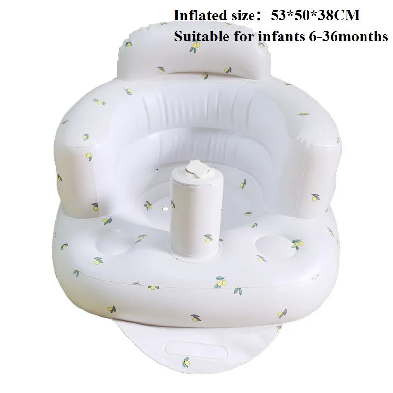 Asiento inflable para bebé con bomba de aire incorporada, silla de apoyo para la espalda para bebés de 0 a 3 años, silla de ducha portátil, asiento de suelo