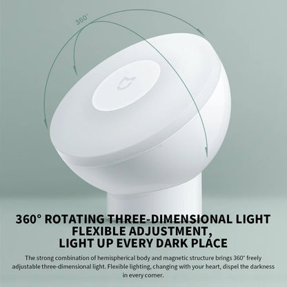 Luz nocturna LED por inducción Xiaomi Mijia, 2 lámparas, brillo ajustable, sensor infrarrojo inteligente de presencia humana con base magnética