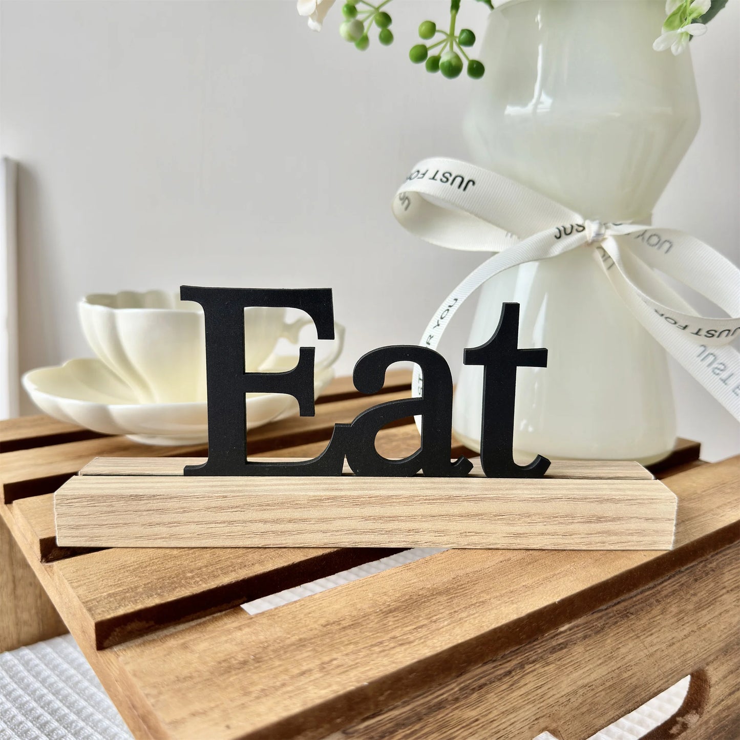 Decoración inspiradora de madera para el hogar, mesa de comedor de granja, decoración del hogar, sala de estar, decoración de oficina