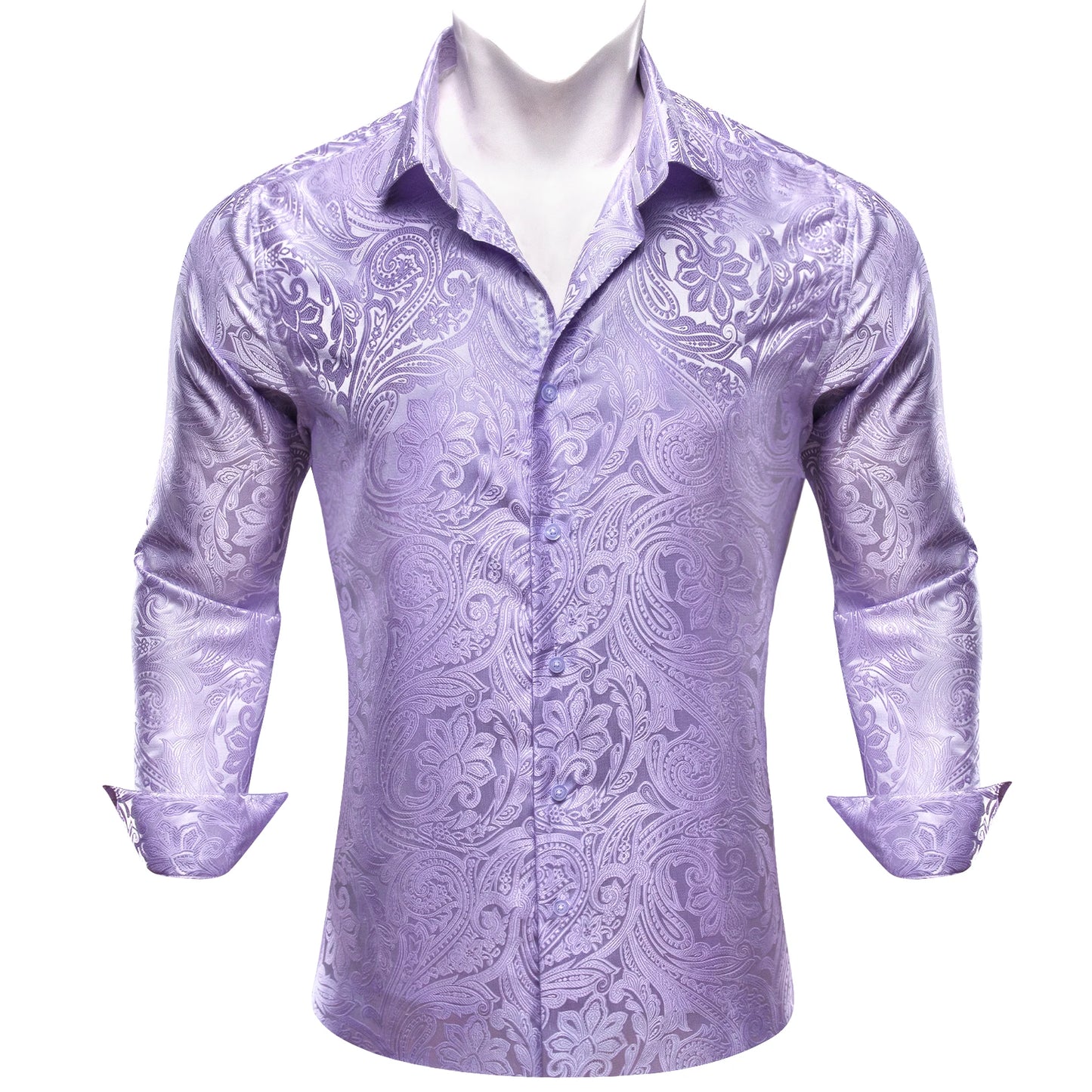 Camisas de seda de diseño para hombre en azul, dorado, verde, rojo, blanco y negro. Estampado cachemir bordado. Corte ajustado. Blusas casuales de manga larga.