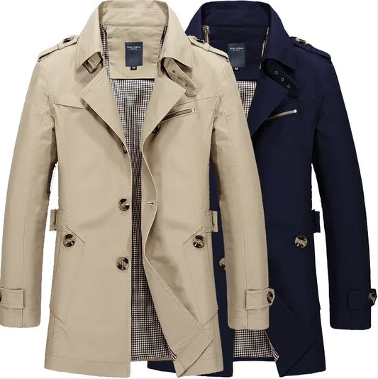 Chaqueta de trabajo informal de algodón para hombre, nueva chaqueta cortavientos de algodón puro, ligera, para primavera y otoño.