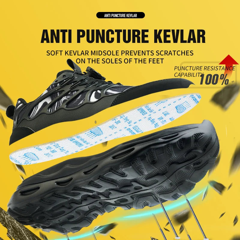 Calzado de seguridad talla 47 48 para hombre y mujer, zapatos de trabajo con puntera de acero, ligeros, botas de seguridad indestructibles, zapatillas de trabajo.