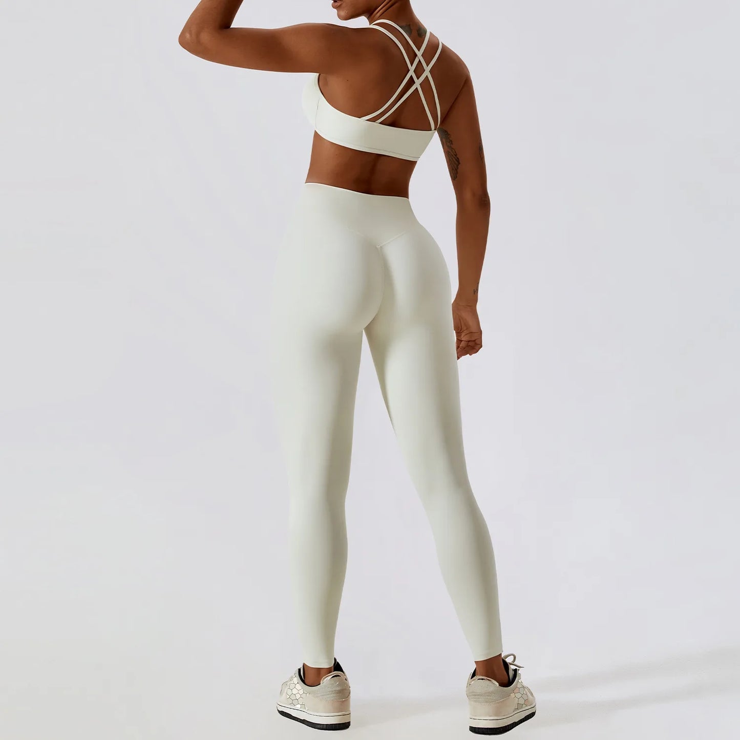 Conjuntos de ropa de yoga para mujer, ropa deportiva, leggings de cintura alta y top, conjunto de dos piezas, chándal de gimnasio sin costuras, conjuntos de entrenamiento de fitness