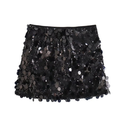 Minifalda sexy con lentejuelas, ropa sexy para mujer, estilo Y2k, metalizado plateado, ropa de calle, falda femenina, faldas de moda, falda