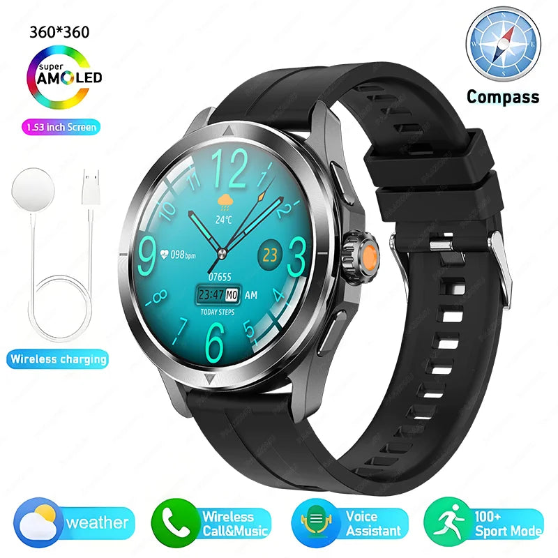 Reloj inteligente deportivo XIAOMI S4 Ultra con GPS para hombre, pantalla AMOLED HD, Bluetooth, llamadas, NFC, control del ritmo cardíaco, resistente al agua hasta 5 ATM