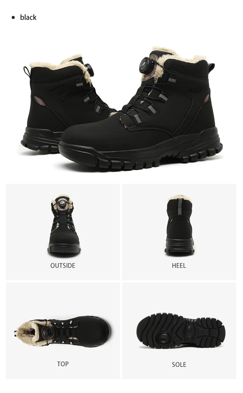 Botas de trabajo de seguridad de invierno para hombre y mujer, tallas 47 y 48, impermeables, ligeras, con puntera de acero, calzado de seguridad protector para hombre.
