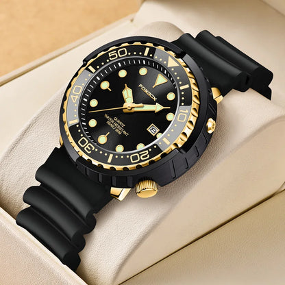 Relojes de pulsera de cuarzo para hombre FOXBOX Fashion, marca superior, lujo, silicona, militar, impermeable, casual, deportivo, con cronógrafo y fecha.