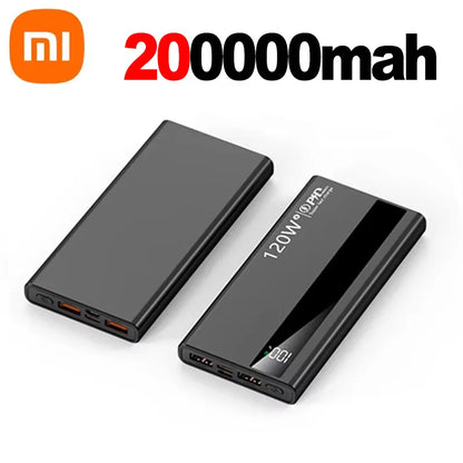 Banco de energía Xiaomi de 500000 mAh, gran capacidad, 120 W, carga rápida PD20W, apto para todos los teléfonos móviles, larga duración.