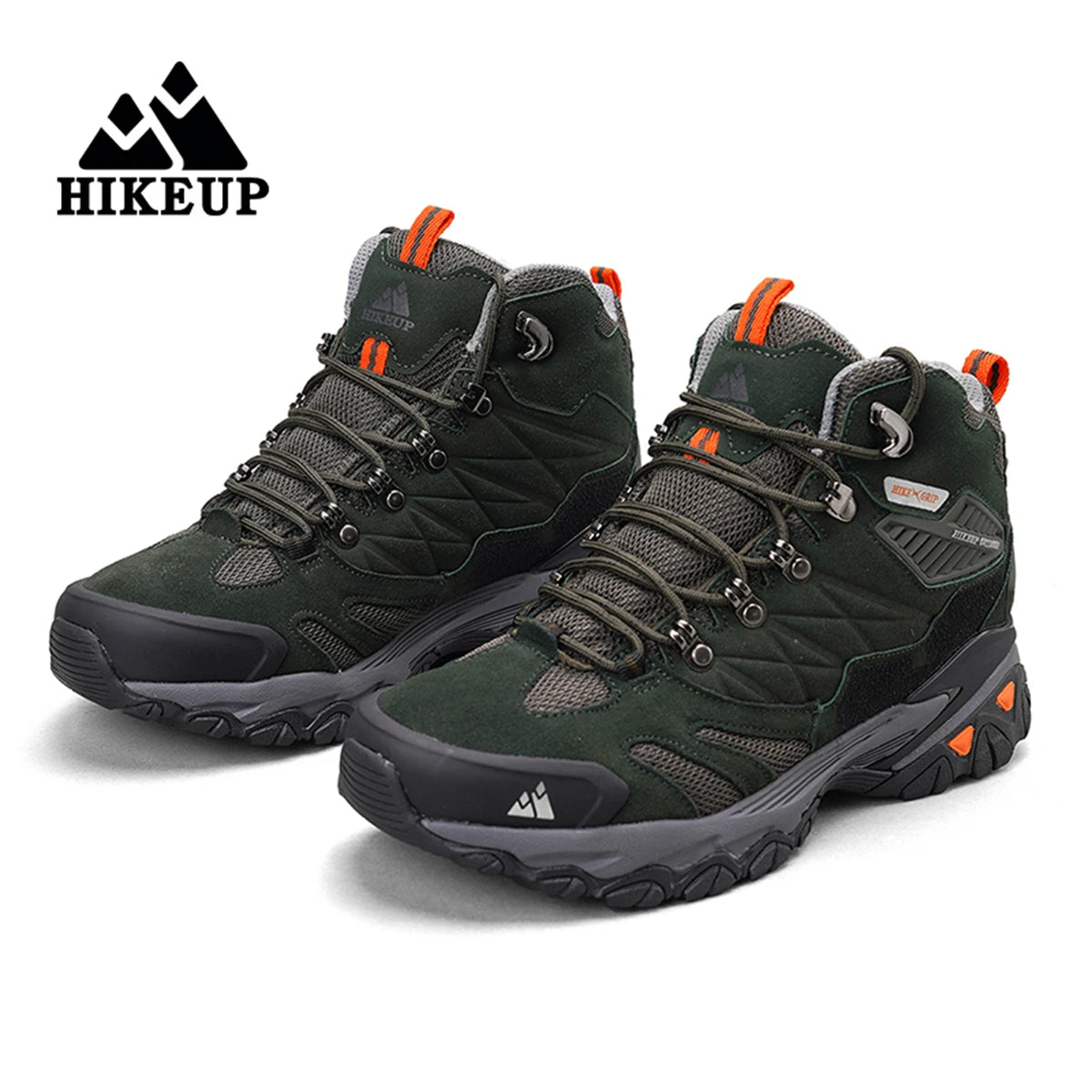 Botas de invierno HIKEUP para hombre, botas de senderismo para exteriores, de ante, de caña alta, impermeables, tácticas, de combate, militares.