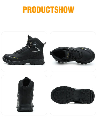 Zapatos de seguridad para hombre con puntera de acero, botas impermeables, a prueba de pinchazos y antigolpes, zapatillas de trabajo para exteriores, zapatos de construcción.