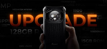 Teléfono inteligente resistente Fossibot F101Pro, 15 GB + 128 GB, Android 13, IP68, resistente al agua, batería de 10600 mAh, NFC, versión global