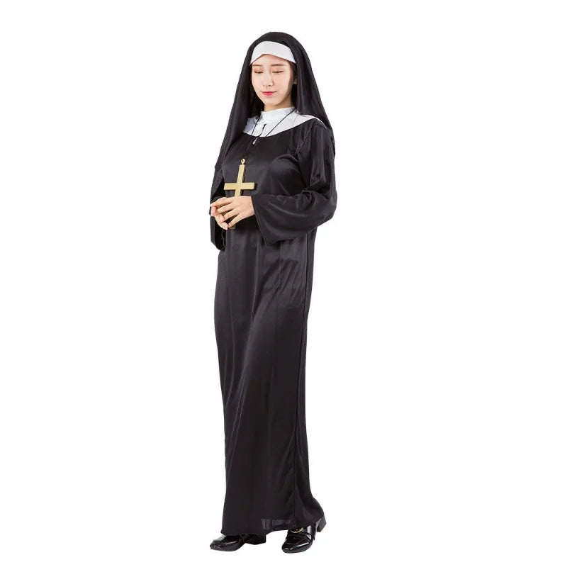 Halloween Masquerading Parties Adult Cosplay Pastors Performance Costumes for Priests Nuns for Women and Men