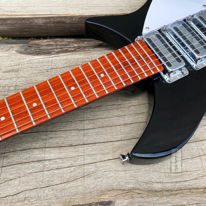 Guitarra eléctrica 325, 3 mini pastillas humbucker, puente con sistema de trémolo, color negro, guitarra de alta calidad.