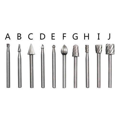 10 brocas de fresado HSS para fresado, herramientas rotativas para tallado, cortador de cuchillas, grabado y trabajo en madera, para Dremel.