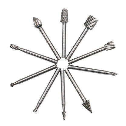 10 brocas de fresado HSS para fresado, herramientas rotativas para tallado, cortador de cuchillas, grabado y trabajo en madera, para Dremel.