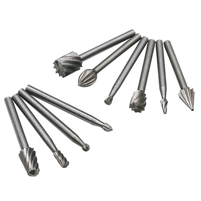 10 brocas de fresado HSS para fresado, herramientas rotativas para tallado, cortador de cuchillas, grabado y trabajo en madera, para Dremel.