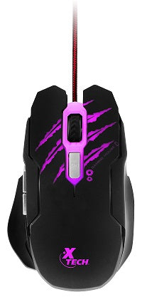 Ratón para Gaming Xtech XTM-610 Lethal Haze - Resolución ajustable de hasta 3200 ppp - Luces LED de 4 colores