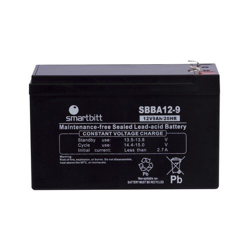 SMARTBITT BATERIA SBBA12-9, 12V/9AH, 12 VOLTS 9 AMPERES, SELLADA LIBRE DE MANTENIMIENTO